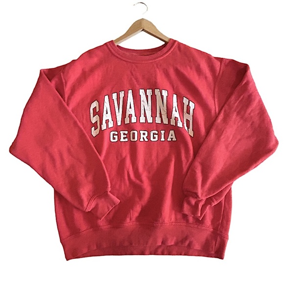 Savannah Georgia Vintage 90s Crewneck Sweatshirt Oversized Medium - Picture 5 of 6
